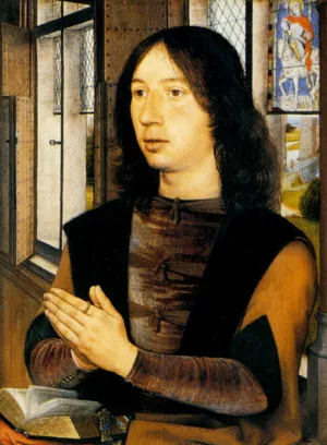 Diptych Of Martin Van Nieuwenhove by Hans Memling Oil Painting