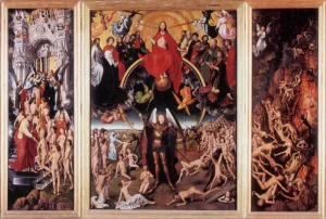 Last Judgment Triptych Open by Hans Memling Oil Painting