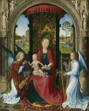 Madonna and Child with Angels by Hans Memling Oil Painting