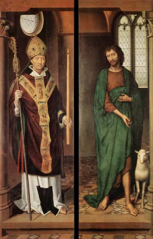 Passion Greverade Altarpiece First Closed Position Oil painting by Hans Memling