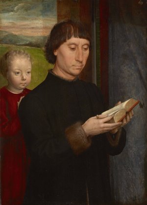 Portrait of a man reading by Hans Memling Oil Painting
