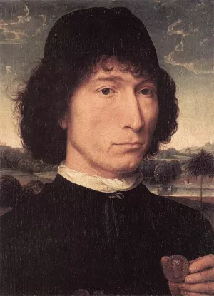 Portrait of a Man with a Roman Coin by Hans Memling Oil Painting