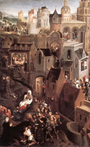 Scenes from the Passion of Christ Left Side by Hans Memling Oil Painting