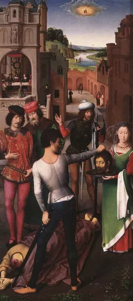 St John Altarpiece Left Wing painting by Hans Memling