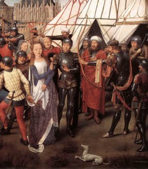 St Ursula Shrine: Martyrdom Scene 6 Oil painting by Hans Memling