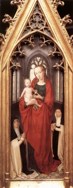 St Ursula Shrine: Virgin and Child by Hans Memling - Oil Painting Reproduction