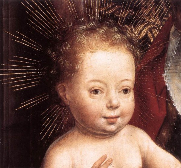 Main Product Photo of Standing Virgin and Child Detail Painting by Hans Memling