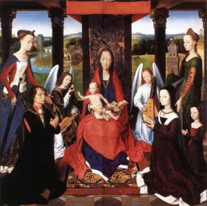 The Donne Triptych Central Panel by Hans Memling - Oil Painting Reproduction