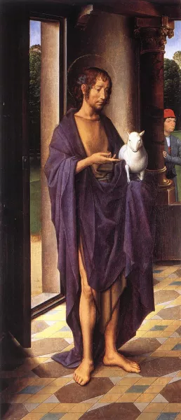The Donne Triptych Left Wing Oil painting by Hans Memling