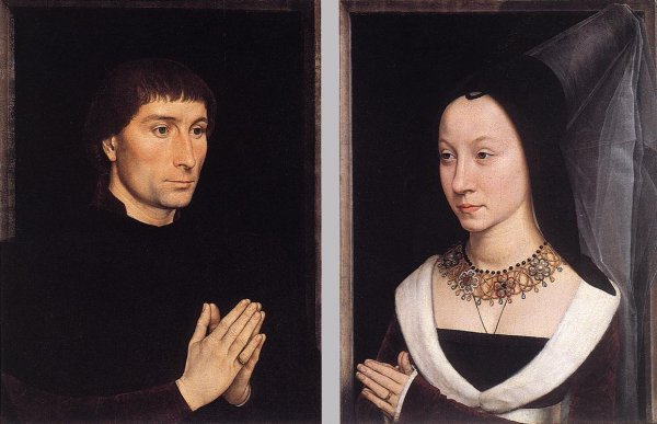 Tommaso Portinari and His Wife by Hans Memling - Hand-Painted Oil Painting Reproduction