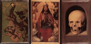 Triptych of Earthly Vanity and Divine Salvation Rear Oil painting by Hans Memling