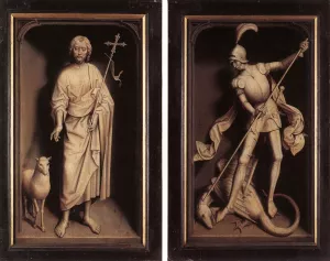 Triptych of the Family Moreel Closed by Hans Memling - Oil Painting Reproduction