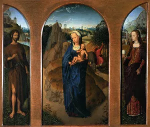 Triptych of the Rest on the Flight into Egypt by Hans Memling Oil Painting