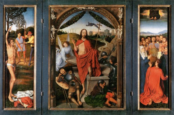 Main Product Photo of Triptych of the Resurrection Painting by Hans Memling