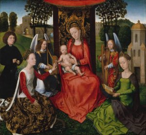 Virgin and Child with Saints Catherine of Alexandria and Barbara by Hans Memling Oil Painting