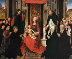 Virgin and Child with Sts James and Dominic Oil painting by Hans Memling