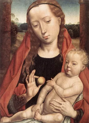 Virgin with the Child Reaching for His Toe Oil painting by Hans Memling