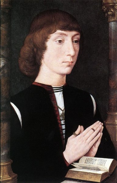 Main Product Photo of Young Man at Prayer Painting by Hans Memling