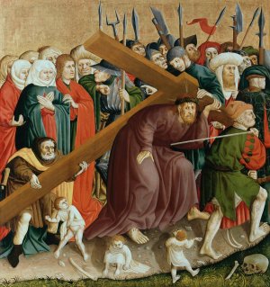 Jesus Christ Bearing the Cross; The Wings of the Wurzach Altar by Hans Multscher Oil Painting