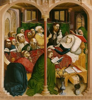 The Death of Mary; The Wings of the Wurzach Altar, Right Panel by Hans Multscher Oil Painting