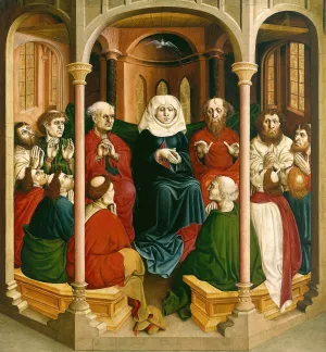 The Descent of the Holy Spirit by Hans Multscher Oil Painting