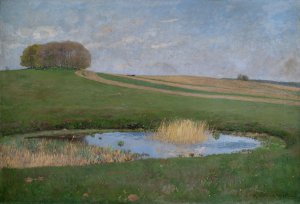 Sommerlandschaft mit einem Tumpel by Hans Richard Von Volkmann Oil Painting