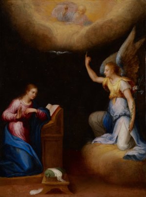 Annunciation by Hans Rottenhammer Oil Painting