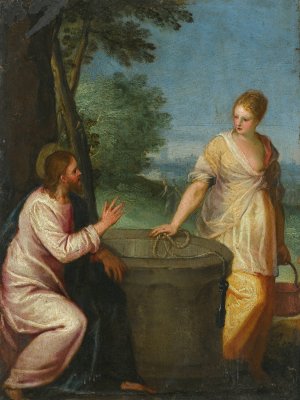 Christ And The Woman At The Well by Hans Rottenhammer Oil Painting