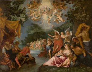 The Baptism of Christ by Hans Rottenhammer Oil Painting