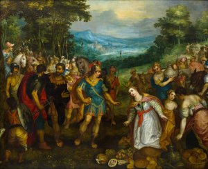 The Encounter of David and Abigail by Hans Rottenhammer Oil Painting