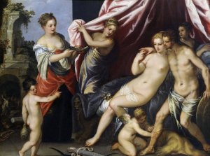 Venus and Mars by Hans Rottenhammer Oil Painting