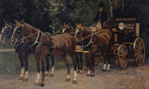 A Four-in-Hand by Hans Sandreuter Oil Painting
