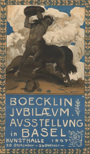 Boecklin Jubilaum. Ausstellung in Basel, Kunsthalle, 1897 by Hans Sandreuter Oil Painting