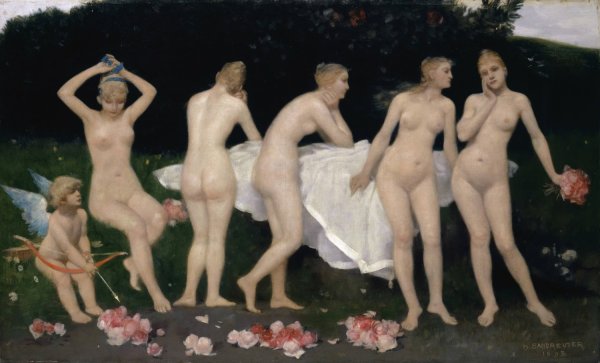 Female Beauty  by Hans Sandreuter - Hand-Painted Oil Painting Reproduction