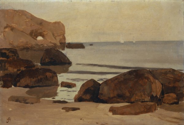 Seashore  by Hans Sandreuter - Hand-Painted Oil Painting Reproduction