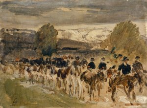 The Artillery of Neuchatel on the March from Thun to Fribourg by Hans Sandreuter Oil Painting