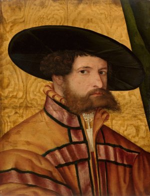 Portrait of a man in a hat by Hans Schopfer The Elder Oil Painting