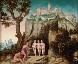 The Judgement of Paris by Hans Schopfer The Elder Oil Painting