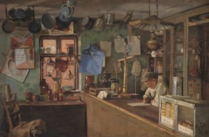 A Country Grocer by Hans Smidth Oil Painting