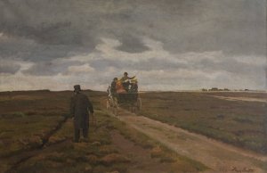 Hedelandskab med en dagvogn by Hans Smidth Oil Painting