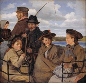 I dagvognen. Kunstnerens broderborn by Hans Smidth Oil Painting