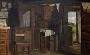 Interior Fra Et Bondehus by Hans Smidth Oil Painting