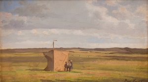 The Artist's Shelter on the Moors in Jutland by Hans Smidth Oil Painting