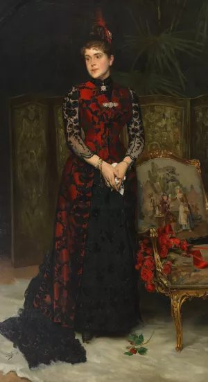 Louise Wagner, Gattin des Architekten Otto Wagner by Hans Temple Oil Painting