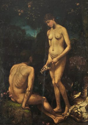 Adam and Eve by Hans Thoma Oil Painting