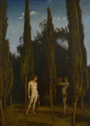 Apollo and Marsyas by Hans Thoma Oil Painting