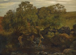 Badende Junglinge by Hans Thoma Oil Painting