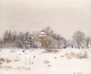 Die 'Oede' bei Frankfurt im Winter Oil painting by Hans Thoma