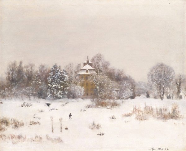 Die 'Oede' bei Frankfurt im Winter  by Hans Thoma - Hand-Painted Oil Painting Reproduction