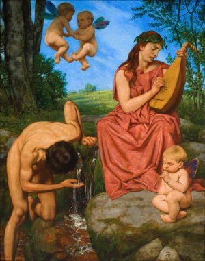Die Quelle by Hans Thoma Oil Painting